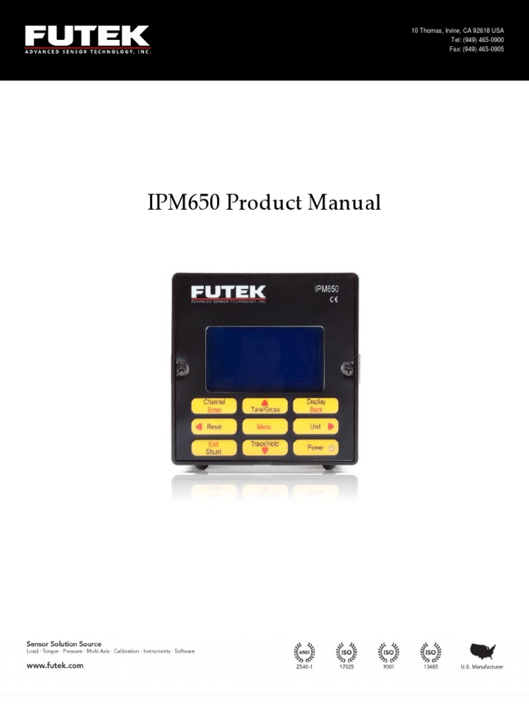 IPM650 Product Manual 10 Thomas, Irvine, CA 92618 USA Tel (949) 465