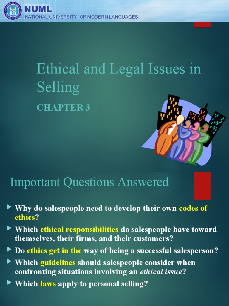 Lec 3 - Legal and Ethical Issues Involved in Personal Sellings | PDF