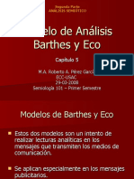 La Semiótica-Cap 05 - Modelo de Analisis Eco-Barthes