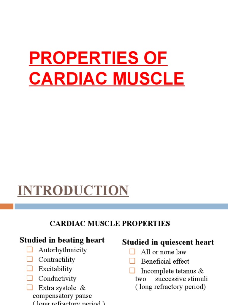 Properties of Cardiac Muscle Explained | PDF