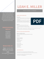 Orange and White Dotted High School Resume