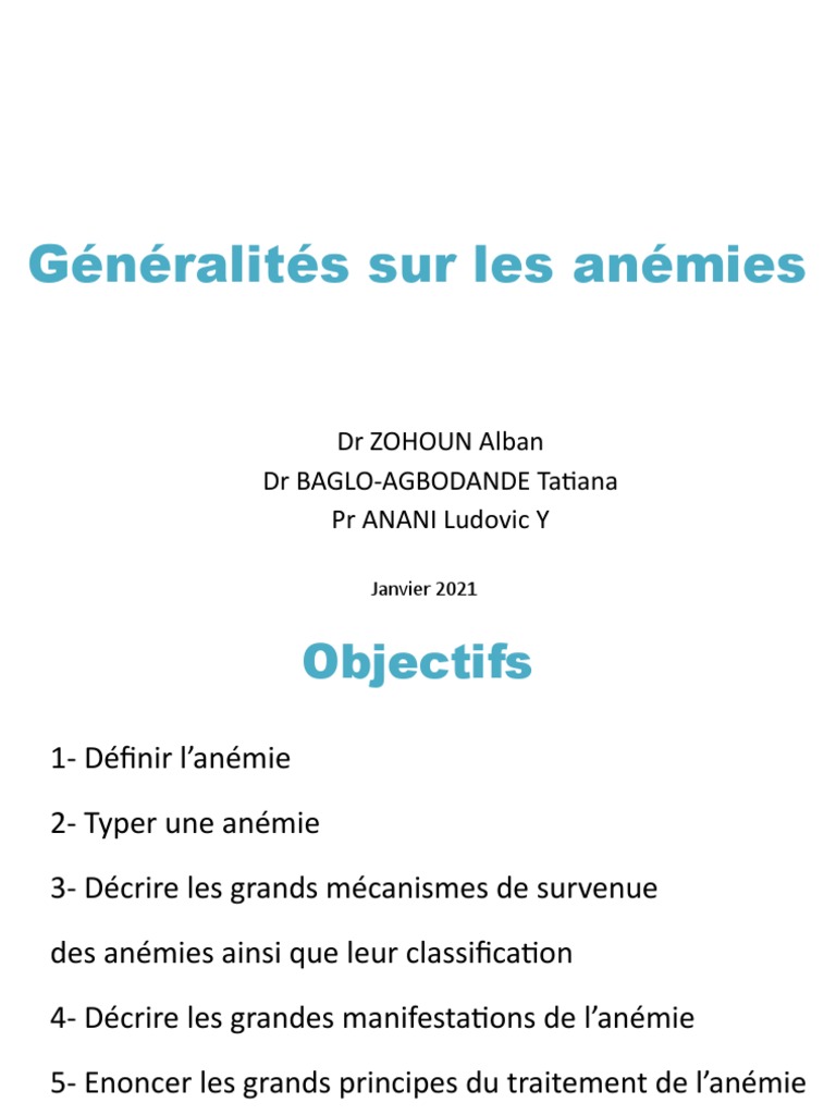 Comprendre les anémies | PDF | Anémie | RTT