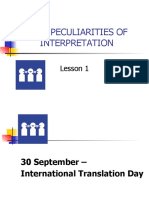 Main Peculiarities of Interpretation: Lesson 1