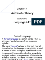 CSC312 Automata Theory Languages-II: Lecture # 3