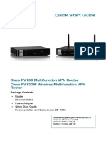 Quick Start Guide: Cisco RV130 Multifunction VPN Router Cisco RV130W Wireless Multifunction VPN Router