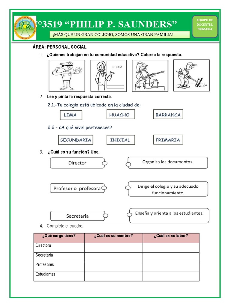 Ficha de Personal Social 6 | PDF | Relaciones personales, crianza y ...