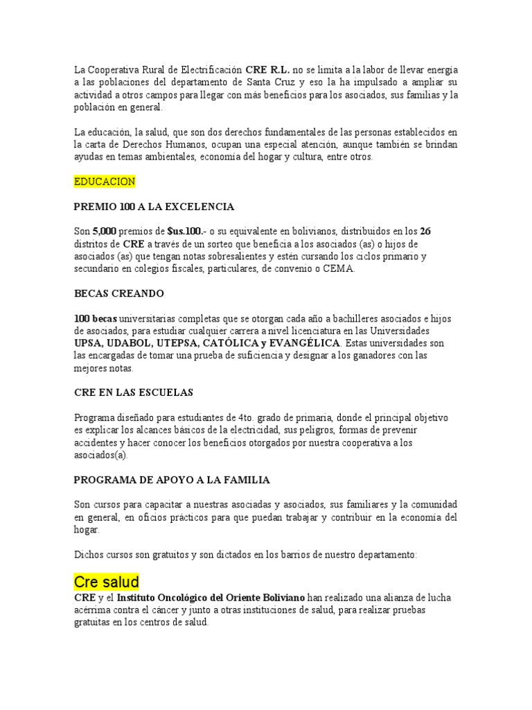 Beneficios Sociales de CRE R.L. | PDF | Ciencias sociales | Hogar ...