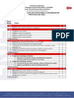 Lista de Cotejo Protocolo de Tesis