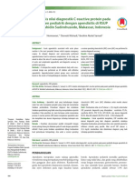 Analisis Nilai Diagnostik C-Reactive Protein Pada Pasien Pediatrik Dengan Apendisitis Di RSUP Dr. Wahidin Sudirohusodo, Makassar, Indonesia