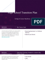 Senior Consultancy High School Transition Plan 1 1
