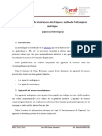 TP 1: Mesure de Résistances Électriques: Méthode Voltampère Métrique (Aperçu Théorique)