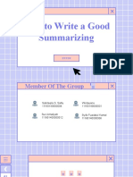 How To Write A Good Summarizing: Enter