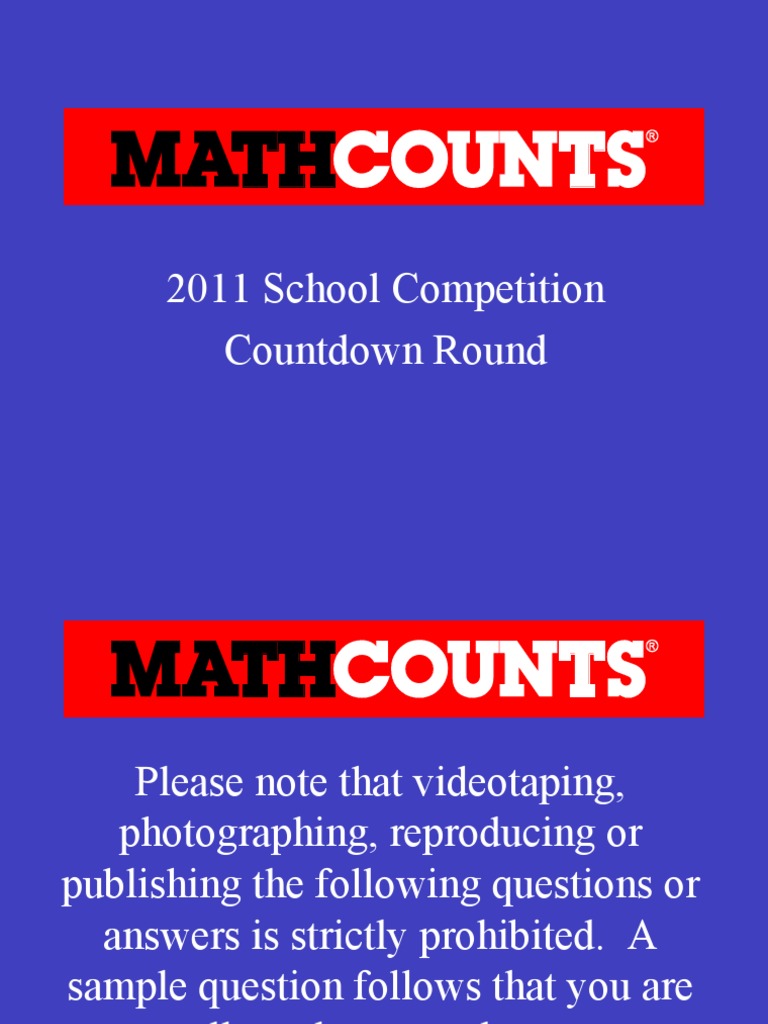 2011 School Competition Questions | PDF | Area | Rectangle