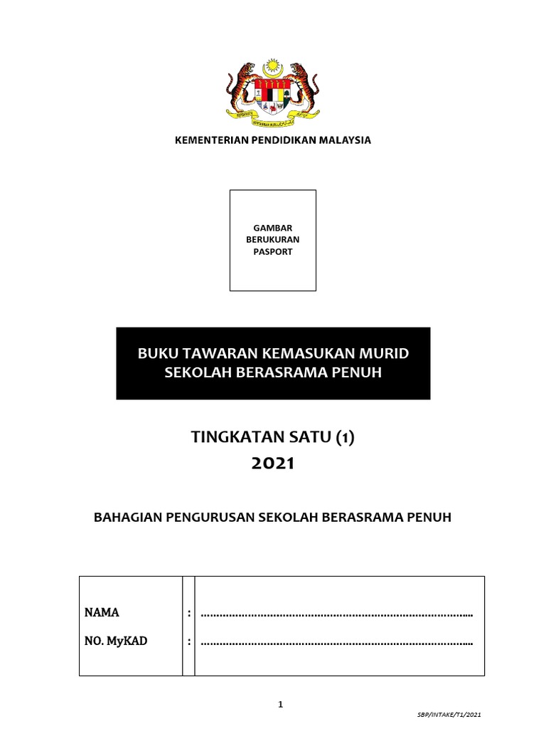Buku Tawaran Tingkatan1 2021 Danish Pdf