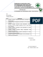 DAFTAR TILIK Pengawasan Dan Pengendalian Penggunaan Psikotropika Dan Narkotika