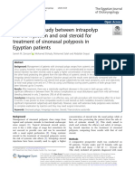 Comparative Study Between Intrapolyp Steroid Injection and Oral Steroid For Treatment of Sinonasal Polyposis in Egyptian Patients