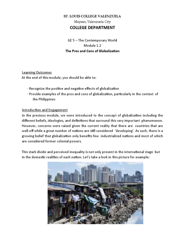 Pros and Cons of Globalization Explained | PDF
