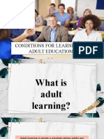 Conditions For Learning in Adult Education