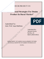 Promotional Strategies For Denim Product in Rural Market": Minor Project On