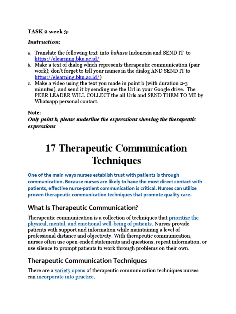 17 Therapeutic Communication Techniques PDF Observation Perception
