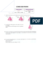 Cones Seatwork: Find The Total Surface Area of The Following Cones, Giving Your Answers in Terms of