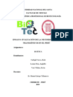 Evaluación de La Necesidad de Los Transgénicos en El Perú