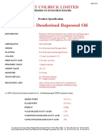 Refined Rapeseed Oil Specification