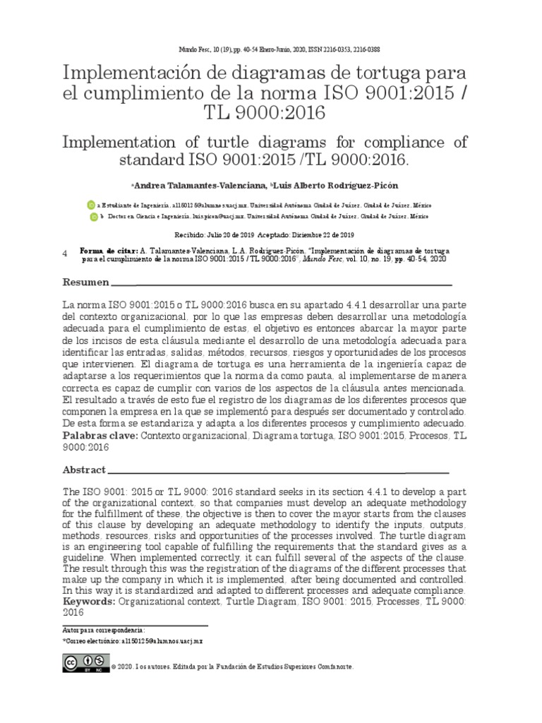 Implementación Diagrama de Tortuga para Iso 90012015 PDF Calidad Software