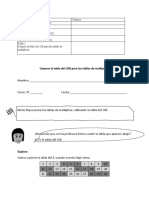 Ecuaciones y Figuras 2D y 3 D.: Usemos La Tabla Del 100 para Las Tablas de Multiplicar