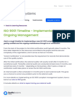 ISO 9001 Implementation and Maintenance Timeline