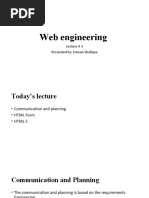 Web Engineering: Lecture # 3 Presented By: Usman Shafique