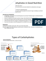 Role of Carbohydrates in Good Nutri5on: Key Func) Ons