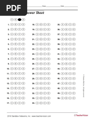 Bubble Answer Sheet