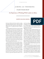 Coaching As Thinking Partnership: An Experience of Working With Leaders in Africa