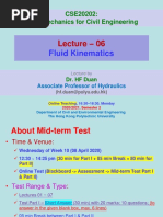 Fluid Kinematics: CSE20202: Fluid Mechanics For Civil Engineering