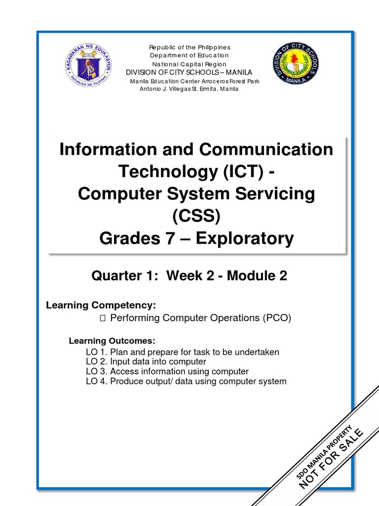 Information and Communication Technology (ICT) - Computer System ...
