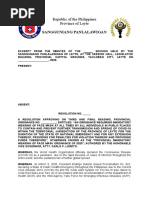 Sangguniang Panlalawigan: Republic of The Philippines Province of Leyte