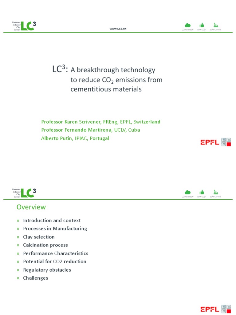 LC3 Technology: CO2 Reduction in Cement | PDF | Cement | Concrete