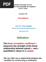 Correlations: Islamic University of Gaza Statistics and Probability For Engineers (ENGC 6310)