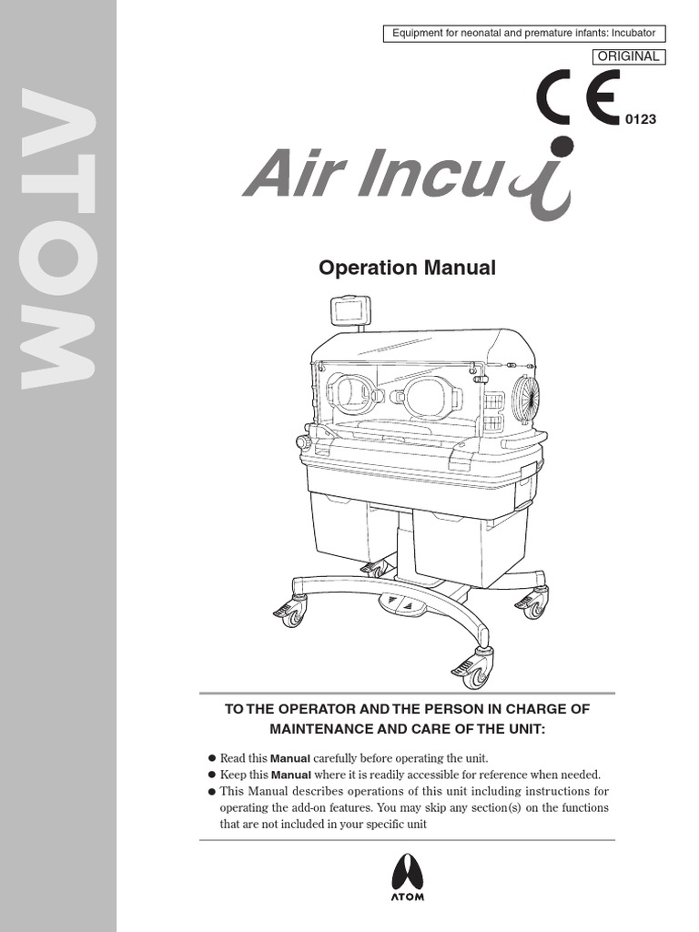 Atom Incu-I Operation Manual | PDF | Neonatal Intensive Care