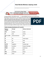 Daftar Kosakata Kata Benda Bahasa Jepang Untuk JLPT