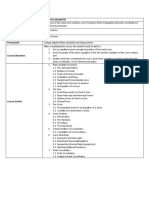 Course Name Analytic Geometry Course Description Number of Units For Lecture and Laboratory Number of Contact Hours Per Week Prerequisite