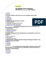 Strategic Management Multiple Choice Questions