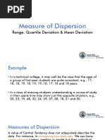 Measure of Dispersion (Range Quartile & Mean Deviation)