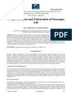 Design, Analysis and Fabrication of Passenger Lift