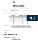 Certificate of Analysis Particle Count