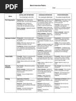 Mock Interview Rubric