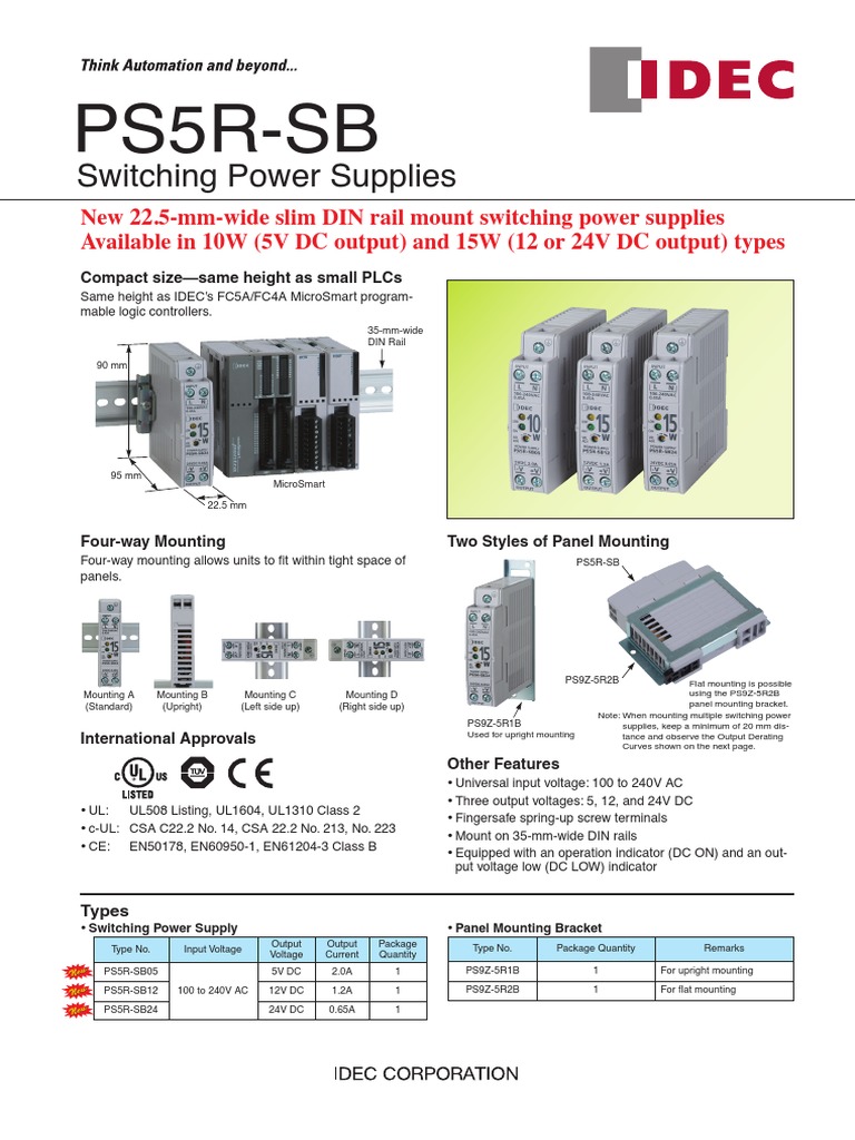 PS5R-SB Switching Power Supplies | PDF | Alternating Current | Power Supply