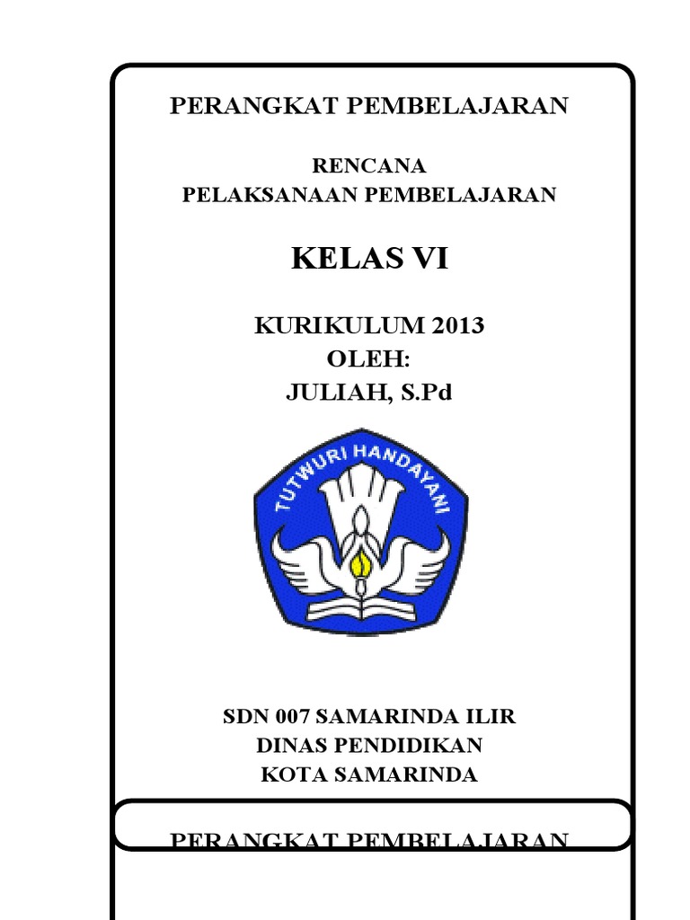 Contoh Sampul RPP Kurikulum 2013 | PDF | Ilmu Sosial