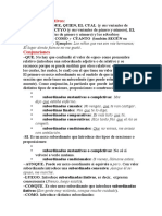 Pronombres relativos y conjunciones subordinantes